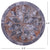 Abstract Round Patchwork Printed Natural Cowhide Rug - 4' 0" x 4' 0"