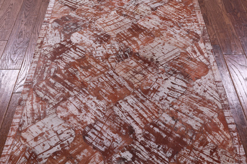Lantern Tile Brown Patchwork Printed Natural Cowhide Rug - 3' 5