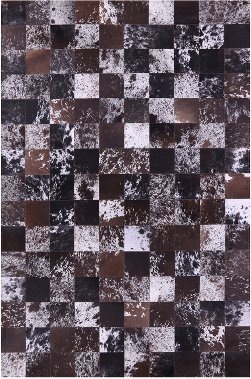 Salt & Pepper Patchwork Natural Black & Brown Cowhide Rug - 6' 7