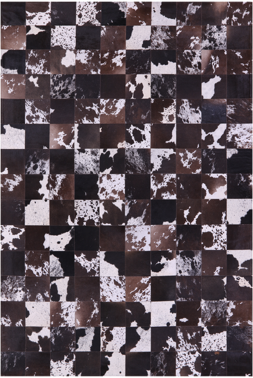 Salt & Pepper Patchwork Natural Black & Brown Cowhide Rug - 6' 7