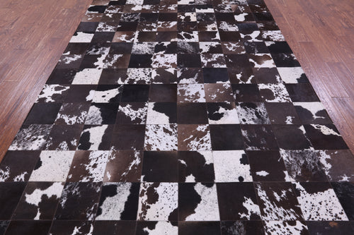 Salt & Pepper Patchwork Natural Black & Brown Cowhide Rug - 6' 7