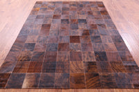 Thumbnail for Brindle Brown Patchwork Natural Cowhide Rug - 6' 6