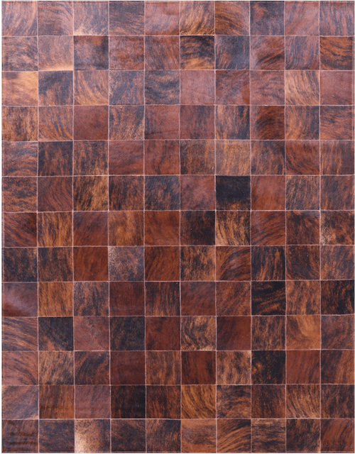 Brindle Brown Patchwork Natural Cowhide Rug - 6' 6