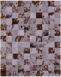 Thumbnail for Brown & White Salt & Pepper Patchwork Natural Cowhide Rug - 6' 6