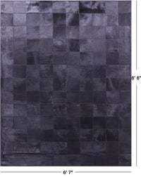 Thumbnail for Black Patchwork Natural Cowhide Rug - 6' 7