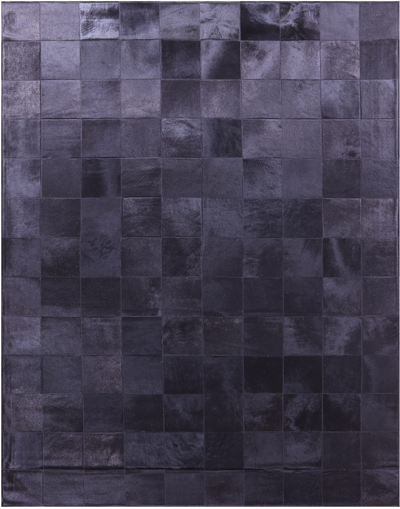 Black Patchwork Natural Cowhide Rug - 6' 7" x 8' 6"