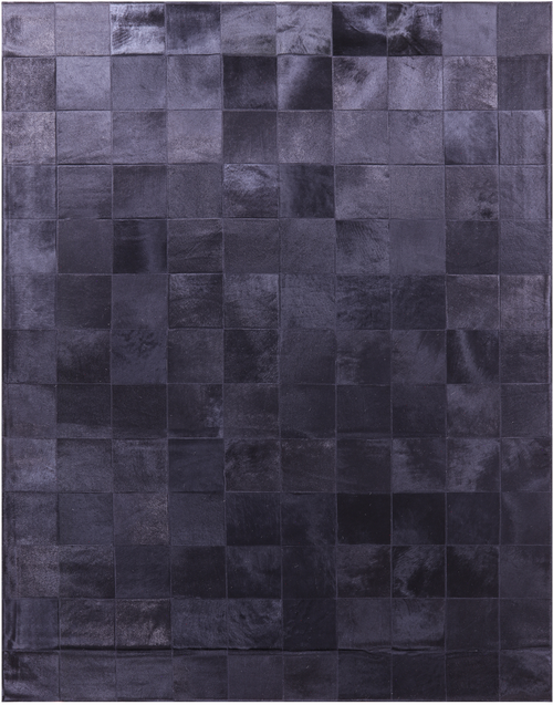 Black Patchwork Natural Cowhide Rug - 6' 7