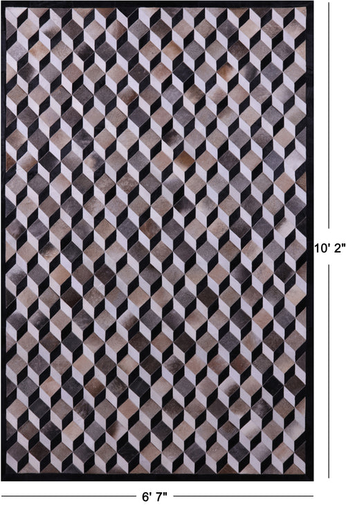 Patchwork Natural Cowhide Rug - 6' 7