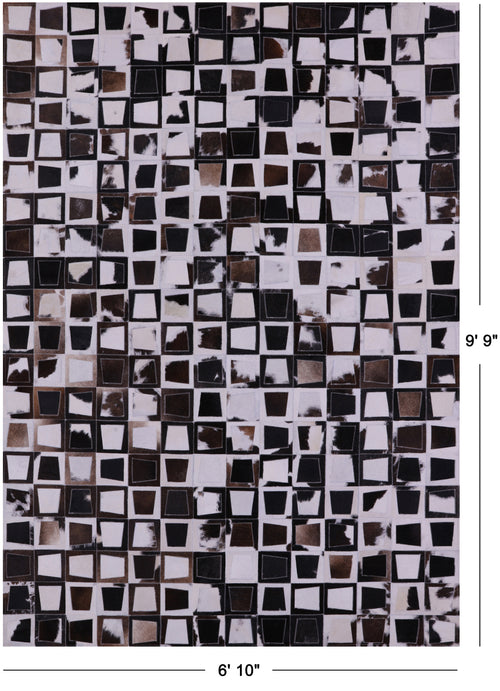 Wabi-Sabi Patchwork Natural Cowhide Rug - 6' 10