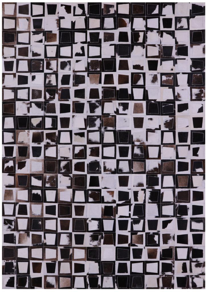Wabi-Sabi Patchwork Natural Cowhide Rug - 6' 10" x 9' 9"