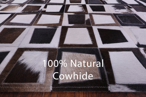 Wabi-Sabi Patchwork Natural Cowhide Rug - 6' 10
