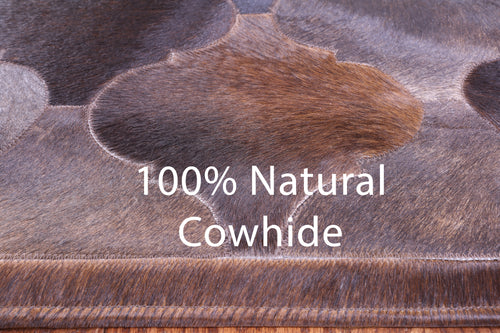 Lantern Tile Brown Patchwork Natural Cowhide Rug - 6' 8