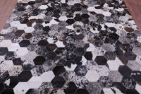 Thumbnail for Black & White Patchwork Natural Cowhide Rug - 6' 8