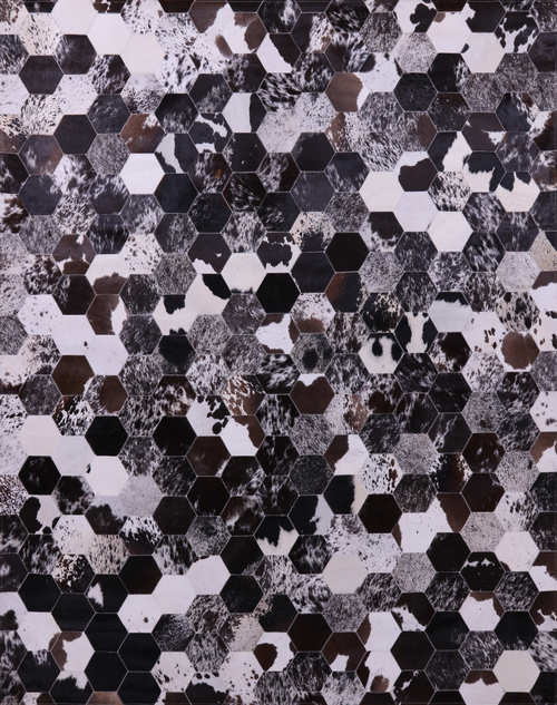 Black & White Patchwork Natural Cowhide Rug - 6' 8