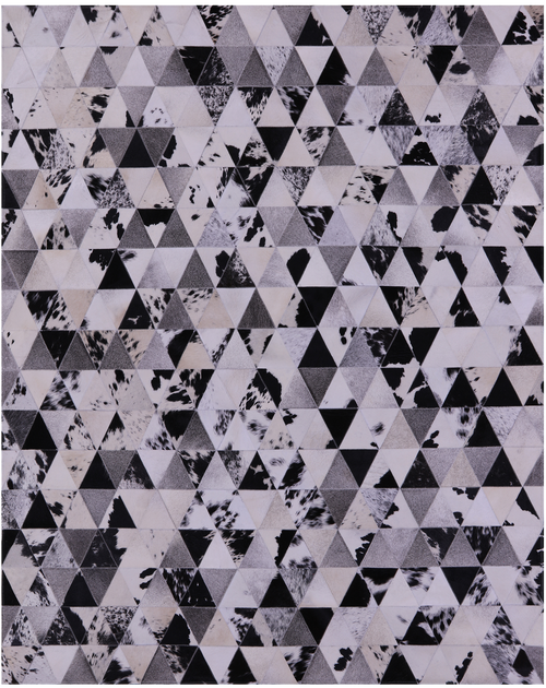 Black & White Patchwork Natural Cowhide Rug - 6' 9