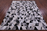 Thumbnail for Black & White Patchwork Natural Cowhide Rug - 6' 9