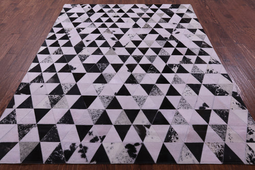Light Pink Patchwork Natural Cowhide Rug - 6' 8