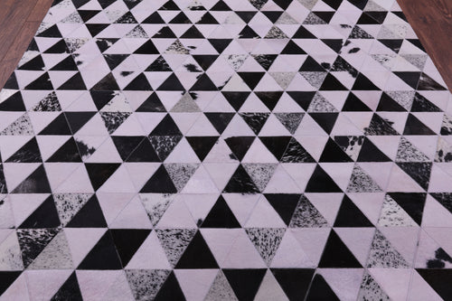 Light Pink Patchwork Natural Cowhide Rug - 6' 8