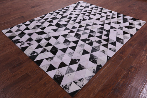 Light Pink Patchwork Natural Cowhide Rug - 6' 8