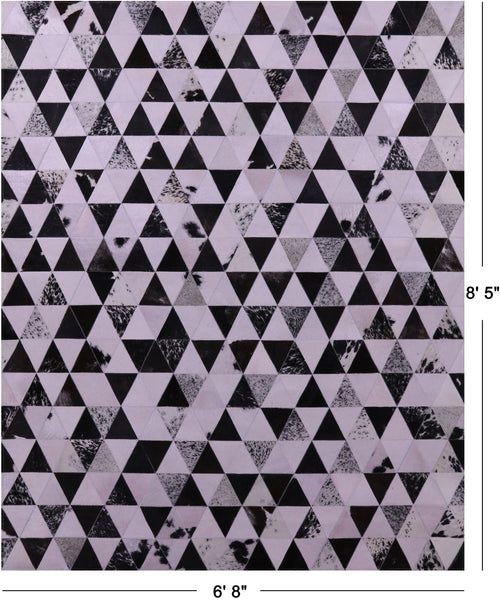 Light Pink Patchwork Natural Cowhide Rug - 6' 8