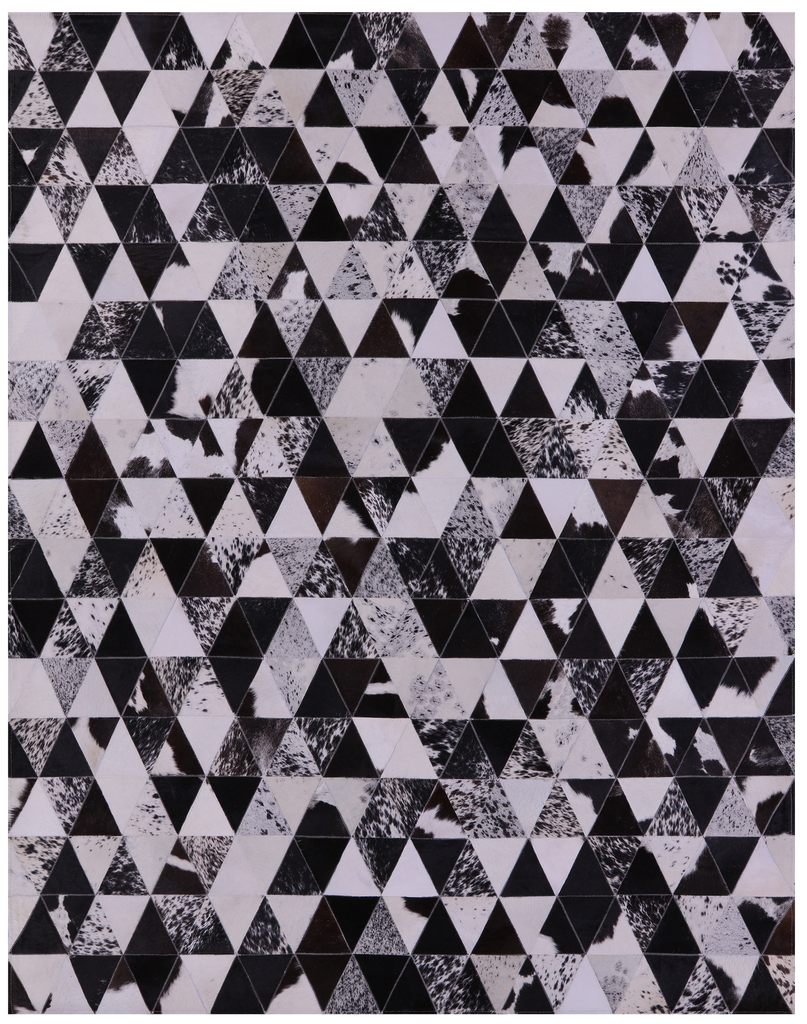 Black & White  Salt & Pepper Patchwork Natural Cowhide Rug - 6' 8" x 8' 5"