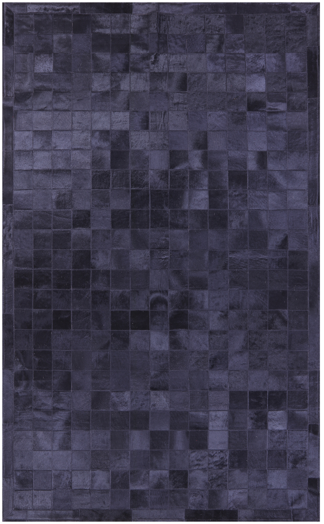 Black Patchwork Natural Cowhide Rug - 5' 3" x 8' 5"