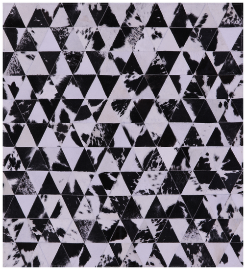 Black & White Patchwork Natural Cowhide Rug - 4' 11