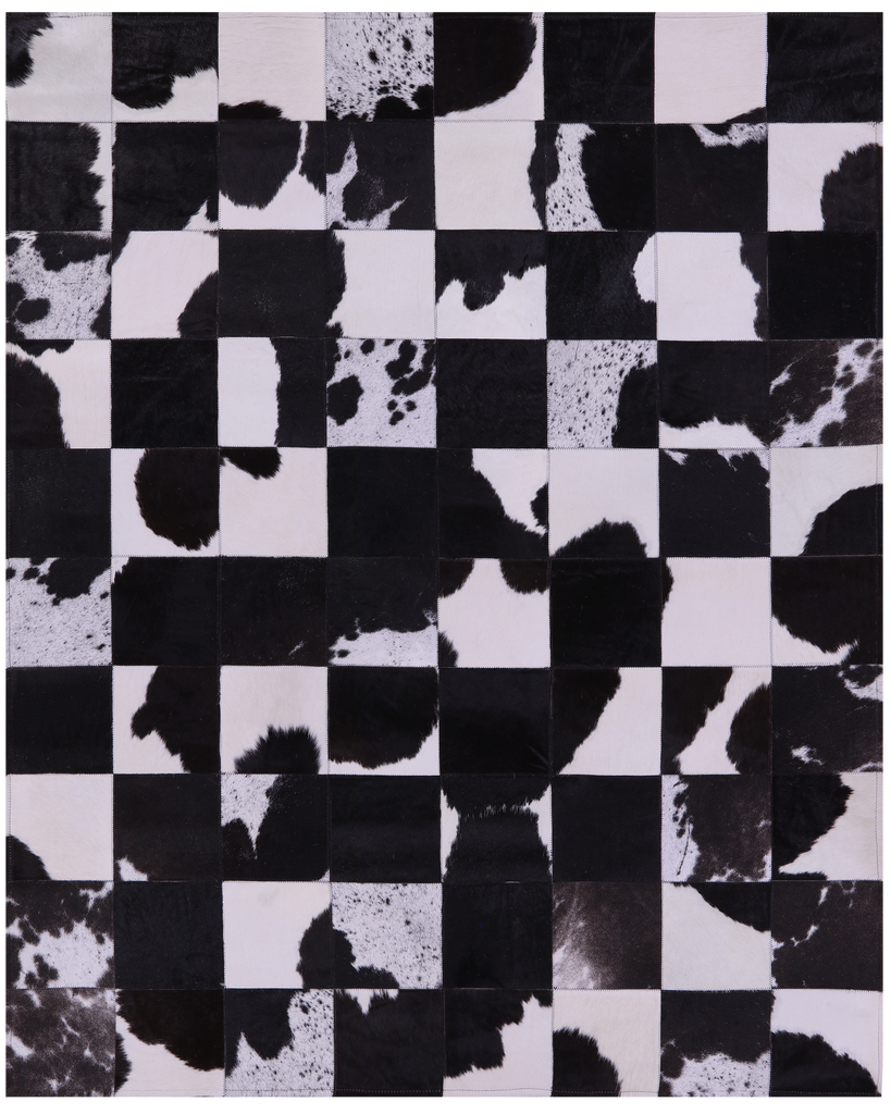 Salt & Pepper Patchwork Natural Black & White Cowhide Rug - 5' 3" x 6' 6"