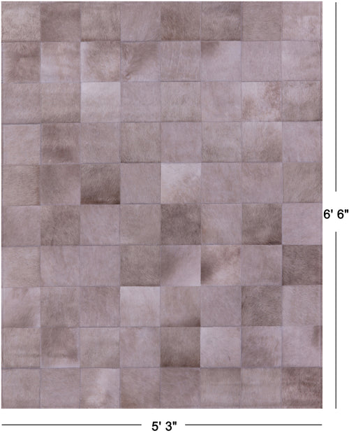 Light Brown Patchwork Natural Cowhide Rug - 5' 3