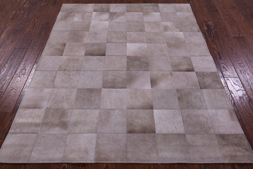 Light Brown Patchwork Natural Cowhide Rug - 5' 3