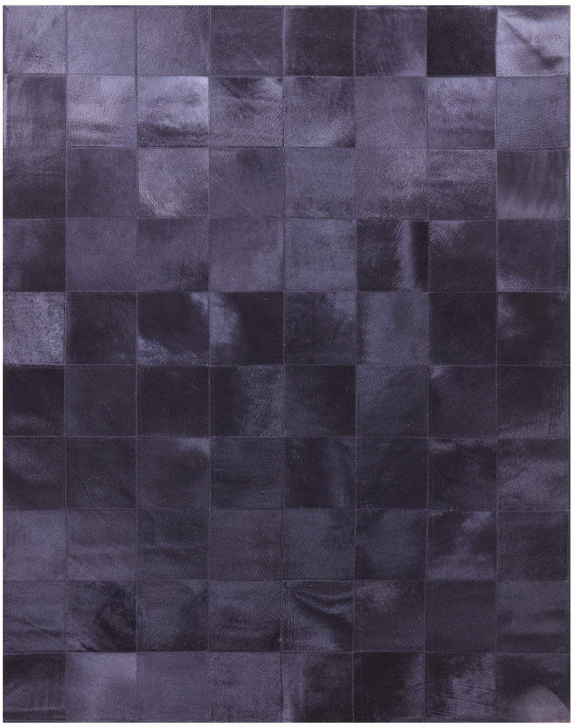 Black Patchwork Natural Cowhide Rug - 5' 3" x 6' 7"