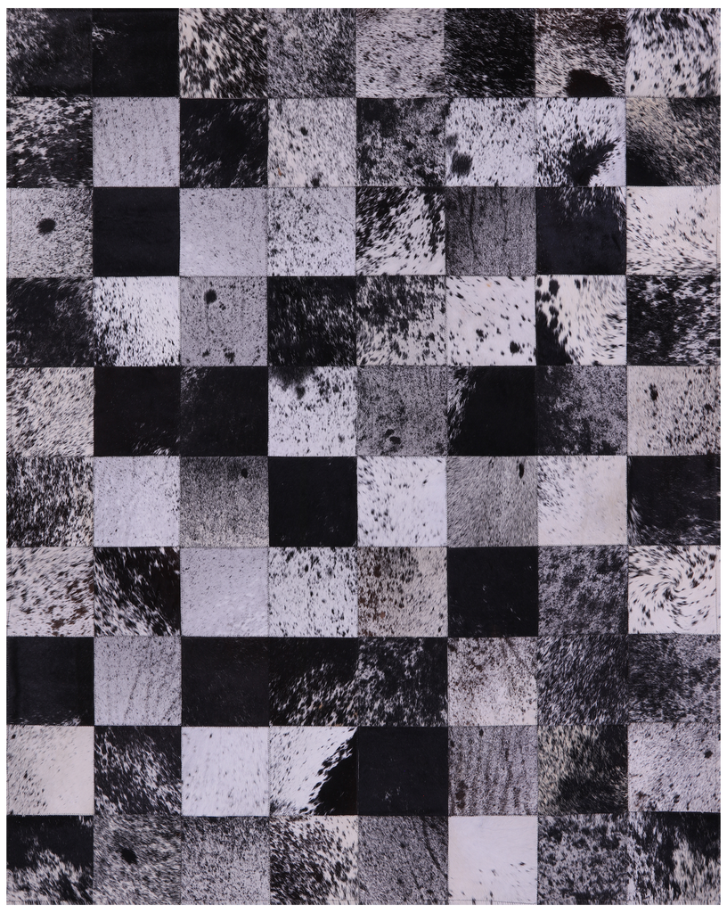 Black & White Patchwork Natural Salt & Pepper Cowhide Rug - 5' 3" x 6' 7"