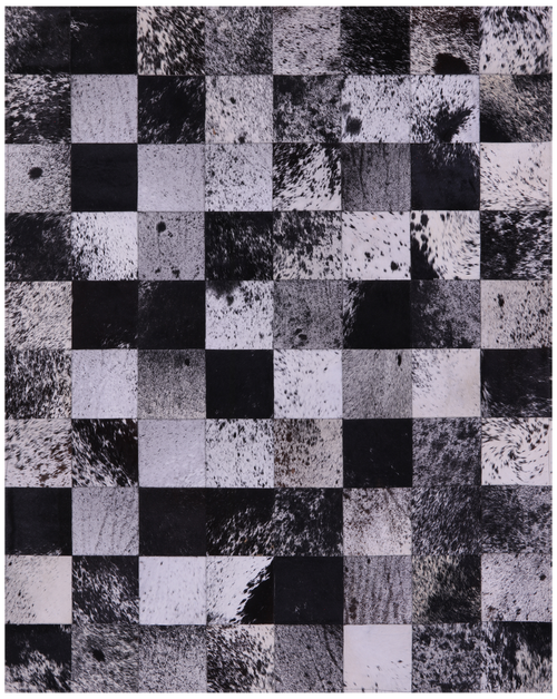 Black & White Patchwork Natural Salt & Pepper Cowhide Rug - 5' 3