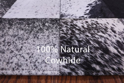 Black & White Patchwork Natural Salt & Pepper Cowhide Rug - 5' 3