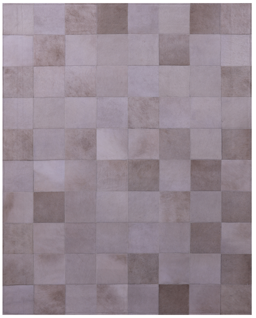 White Patchwork Natural Cowhide Rug - 5' 3