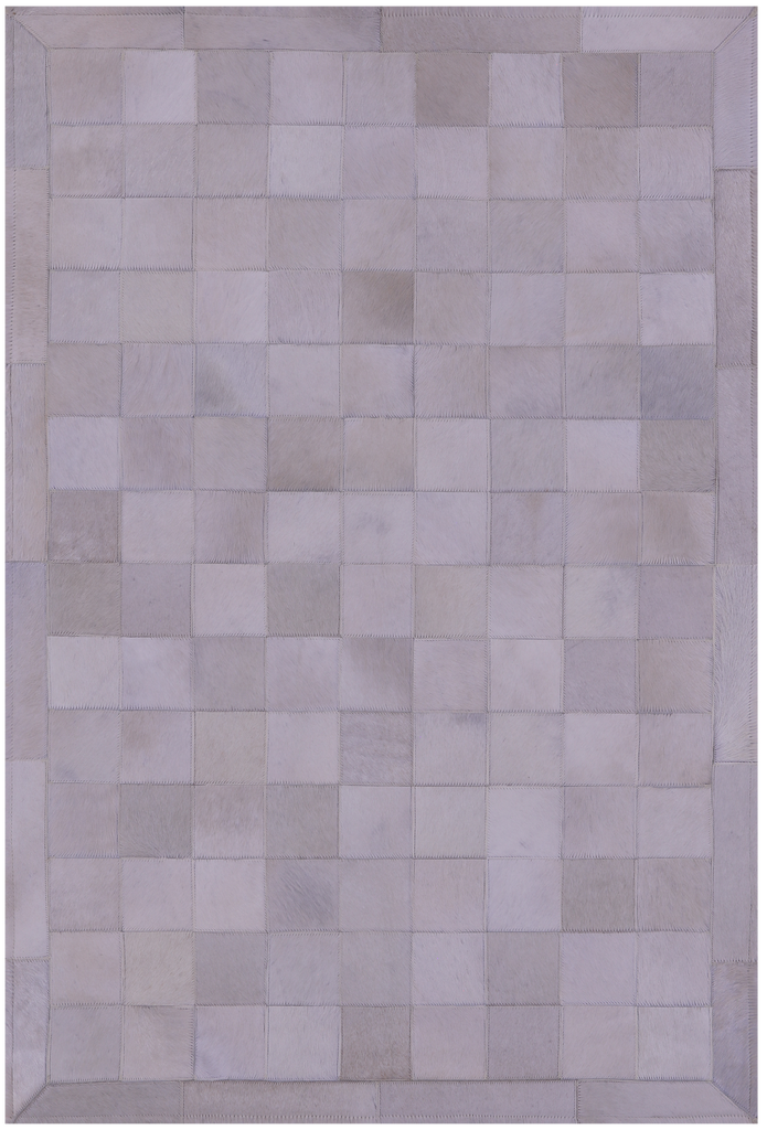 White Patchwork Natural Cowhide Rug - 3' 4" x 5' 0"