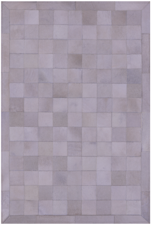 White Patchwork Natural Cowhide Rug - 3' 4
