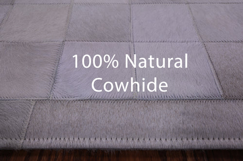 White Patchwork Natural Cowhide Rug - 3' 4