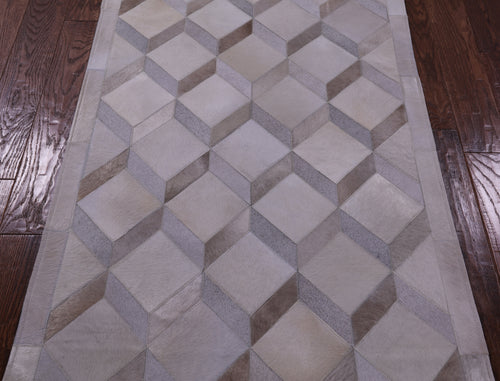 Brown Patchwork Natural Cowhide Rug - 3' 3