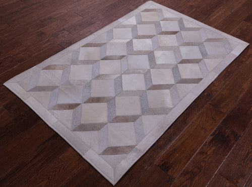 Brown Patchwork Natural Cowhide Rug - 3' 3