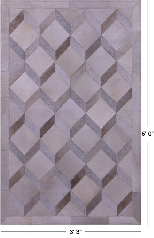 Brown Patchwork Natural Cowhide Rug - 3' 3