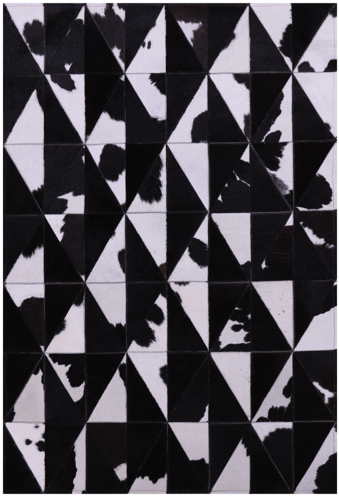Black & White Patchwork Natural Cowhide Rug - 3' 3" x 5' 0"
