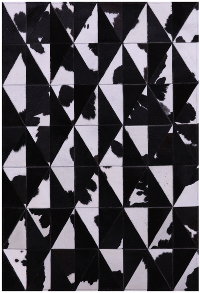Black & White Patchwork Natural Cowhide Rug - 3' 3" x 5' 0"