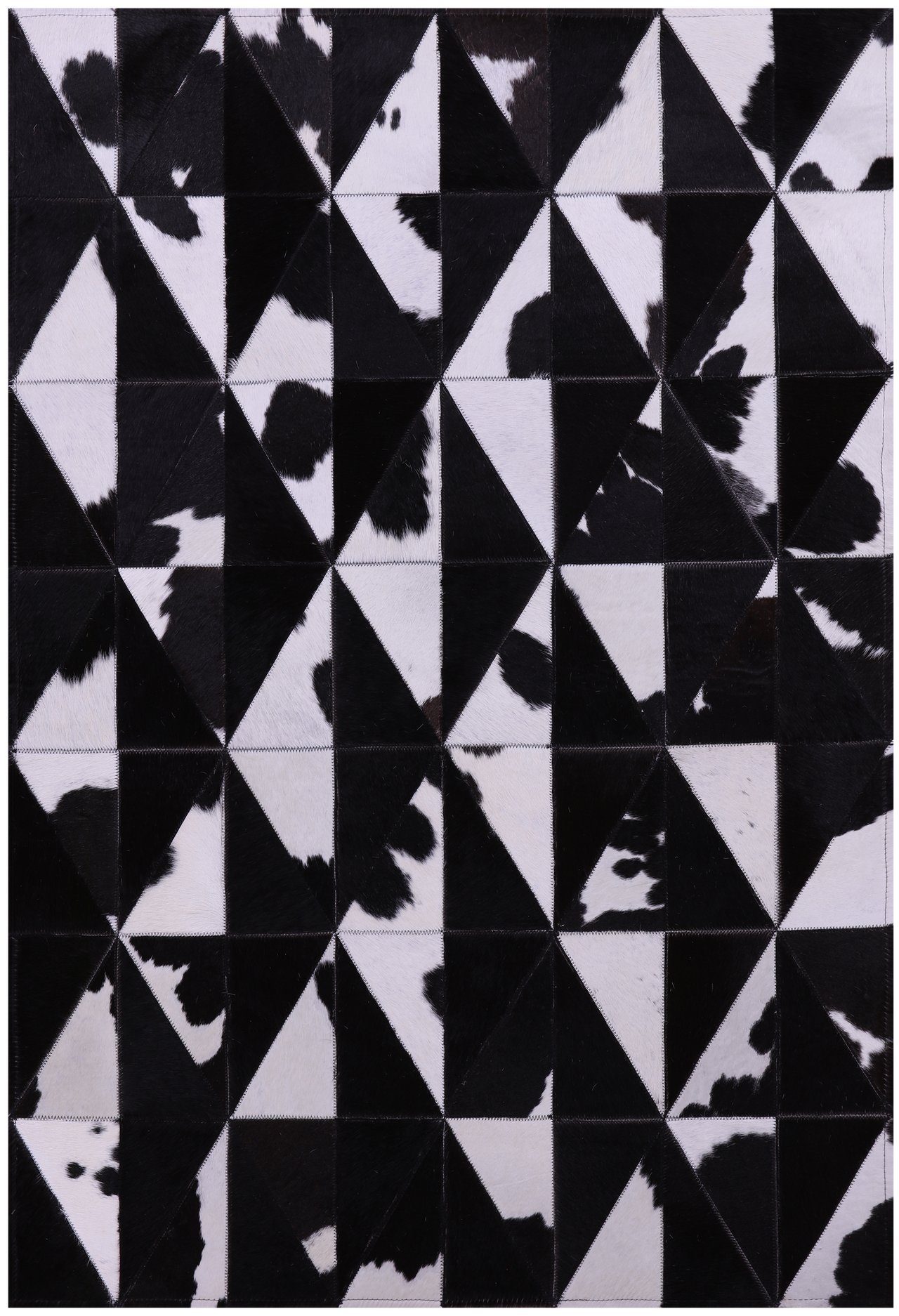 Black & White Patchwork Natural Cowhide Rug - 3' 3" x 5' 0"