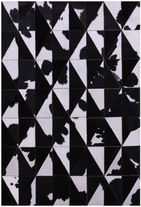 Thumbnail for Black & White Patchwork Natural Cowhide Rug - 3' 3