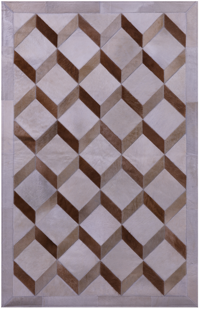 Brown Patchwork Natural Cowhide Rug - 3' 3" x 5' 0"
