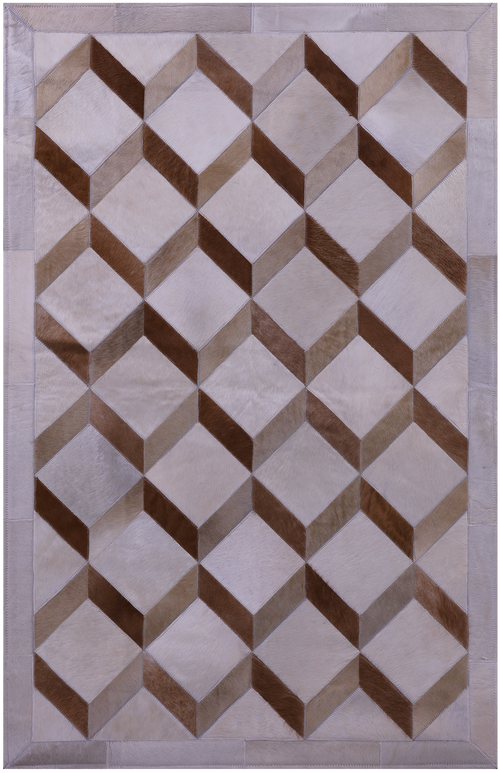 Brown Patchwork Natural Cowhide Rug - 3' 3