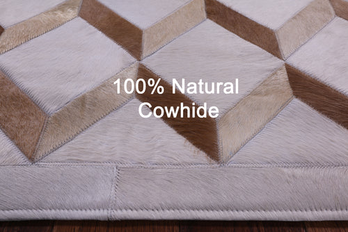 Brown Patchwork Natural Cowhide Rug - 3' 3