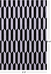 Thumbnail for Black & White Patchwork Natural Cowhide Rug - 3' 3