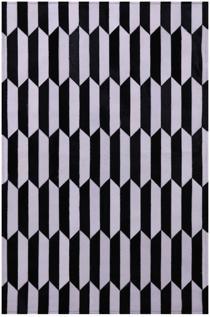Black & White Patchwork Natural Cowhide Rug - 3' 3" x 5' 0"